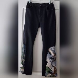 Vetted Tapestry Womens Custom Upcycled Black Denim Jeans - Size 6P - EUC